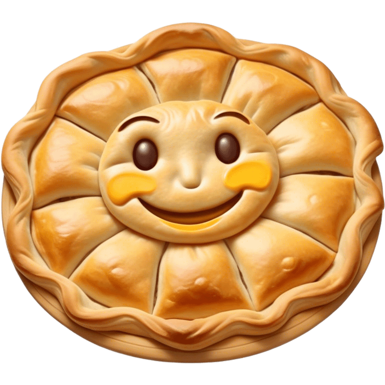 Burek sa Sirom Cinematic Realistic Burek sa Sirom Dish Emoji, depicted as a flat, flaky pastry filled with cheese, rendered with crisp textures and warm, inviting lighting. emoji