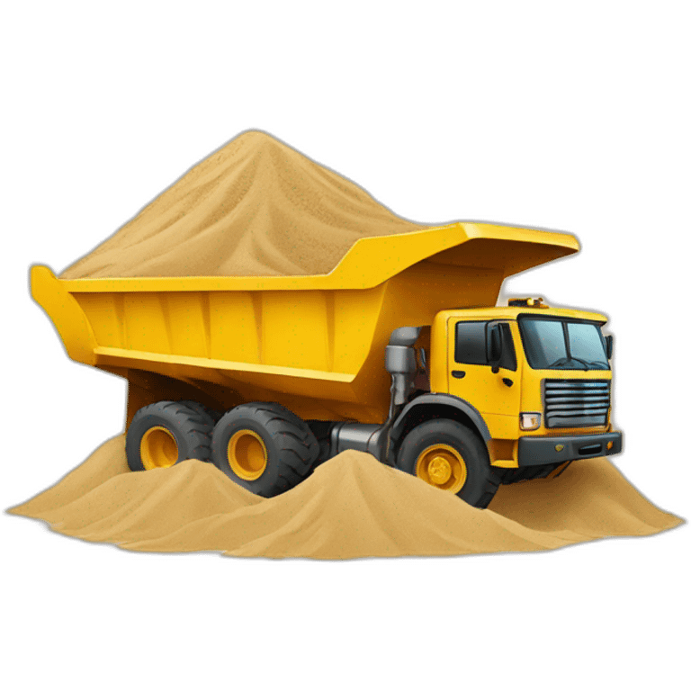 dump truck with sand emoji