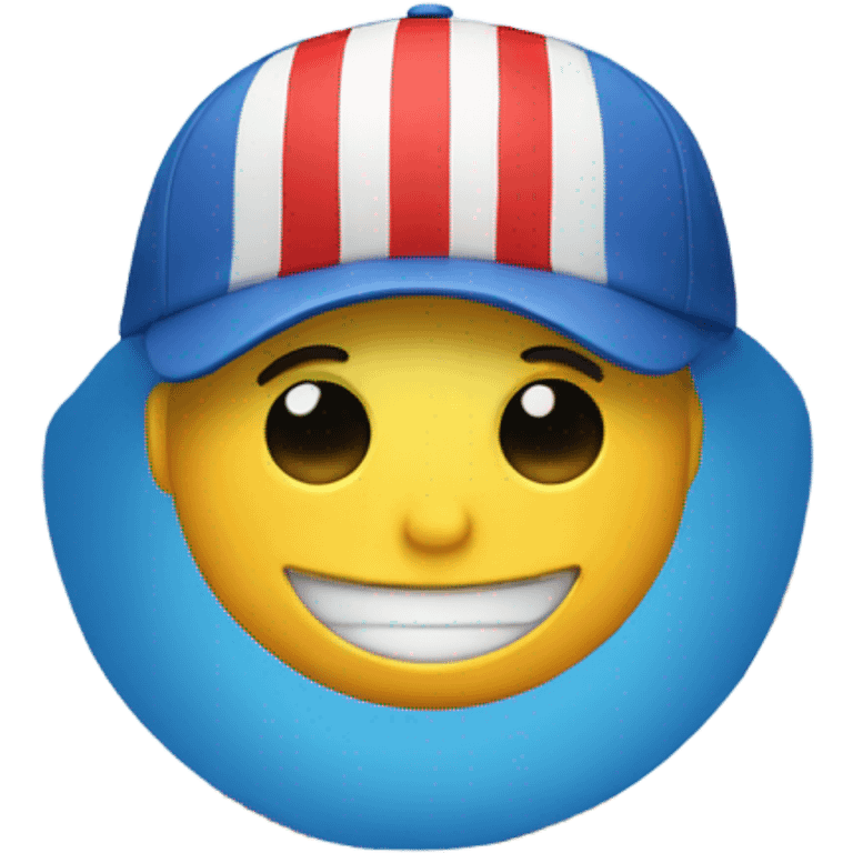 smiley with a red and blue striped cap emoji