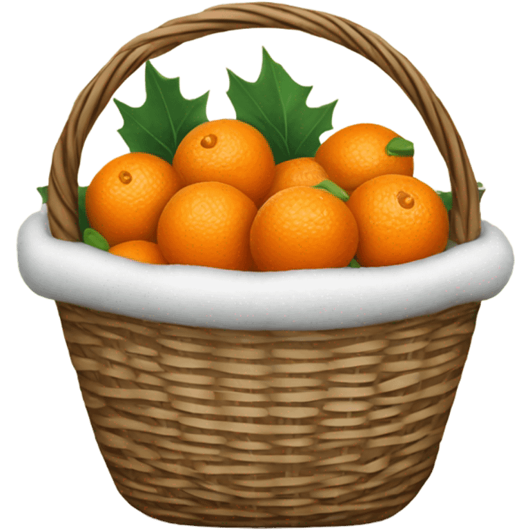 Christmas basket with tangerines emoji