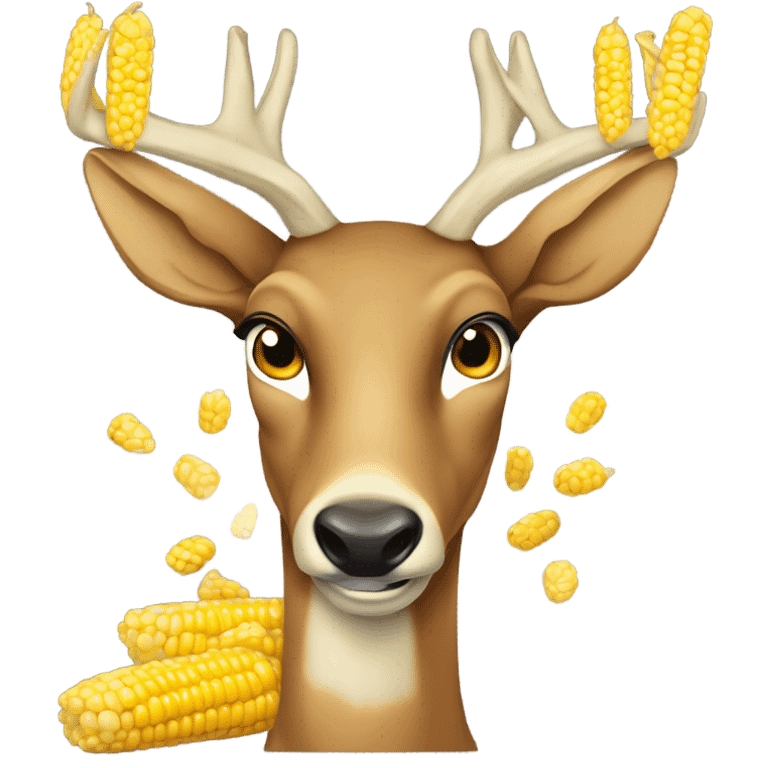 Deer eating corn emoji