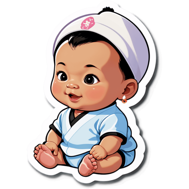 Black and Asian baby general emoji