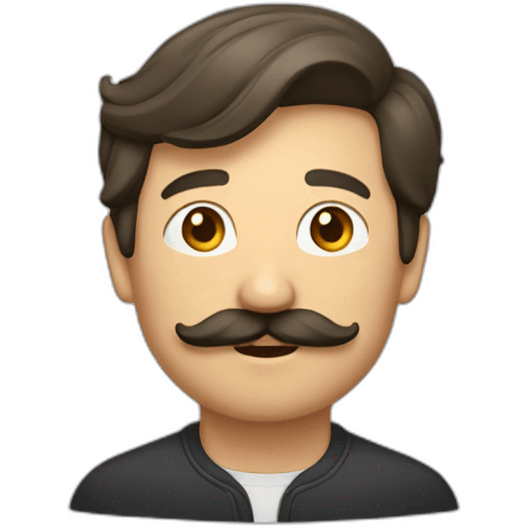 Un homme avec une moustache carré emoji