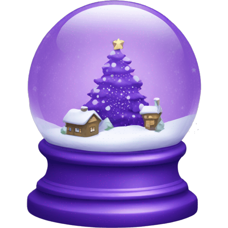 Purple Christmas snow globe emoji