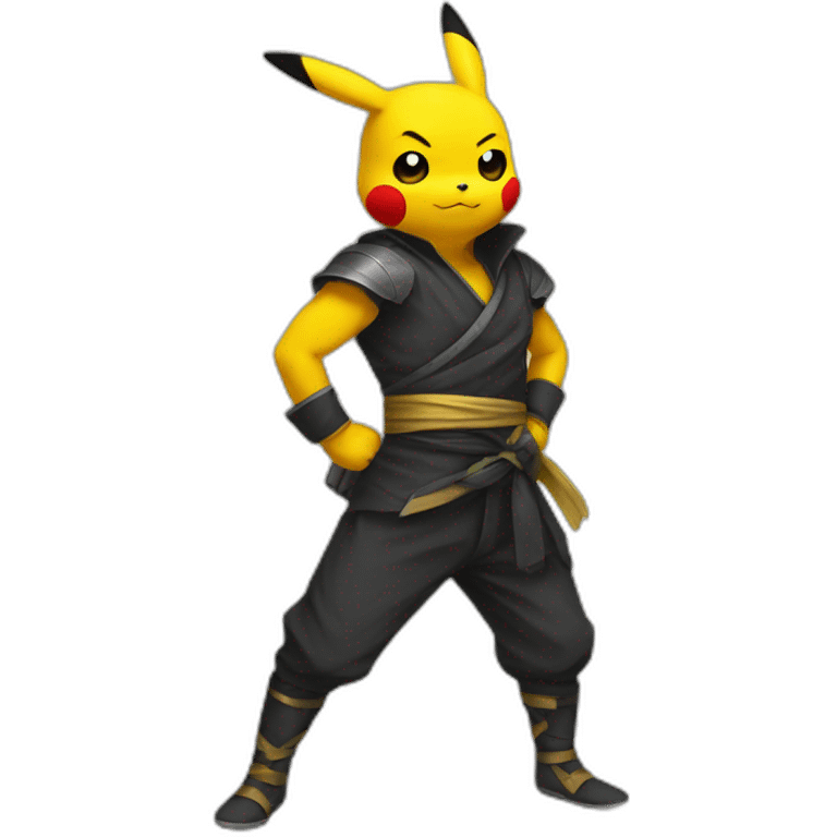 pikachu dress like ninja emoji