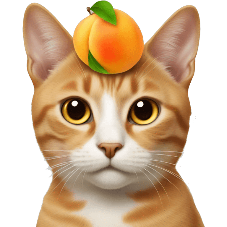 A cat with an apricot on its head emoji