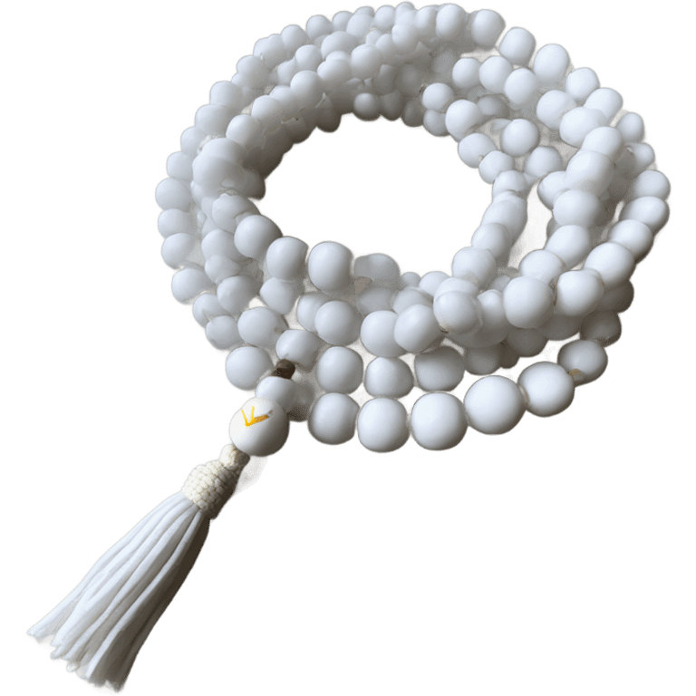 Mala beads white emoji