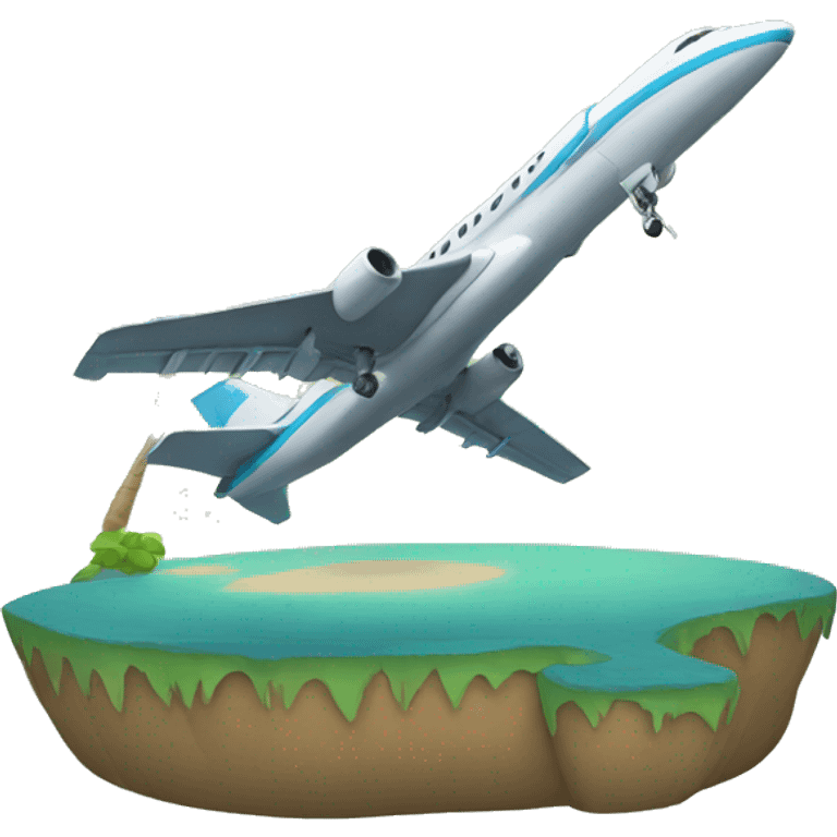 Jet landing on an island emoji