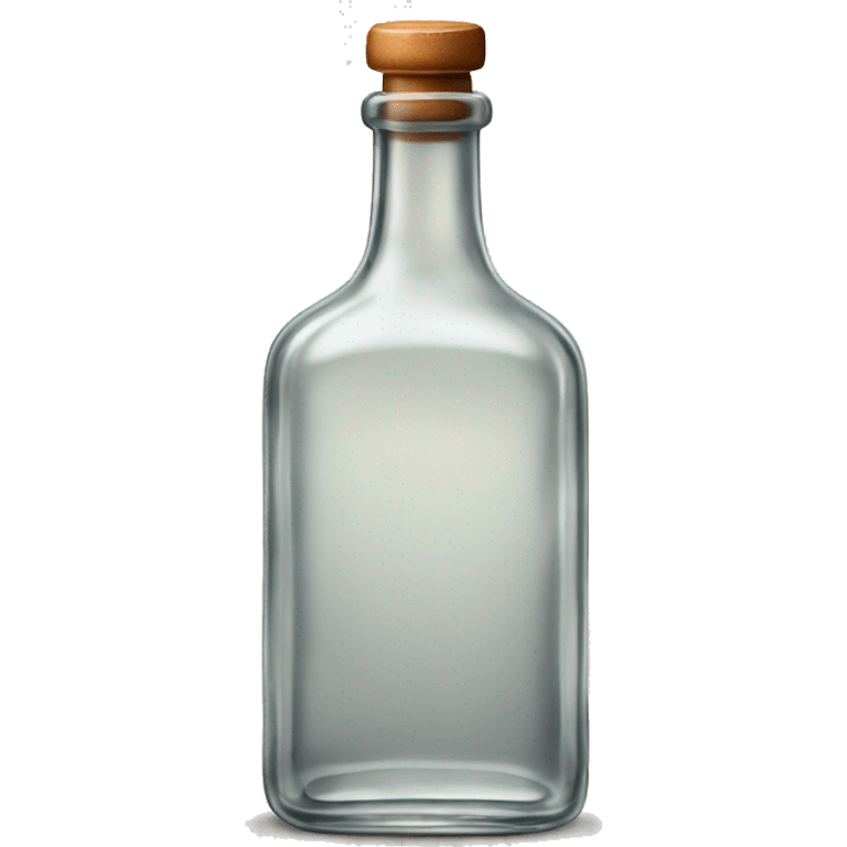 Old fashioned clear glass alcohol bottle  emoji