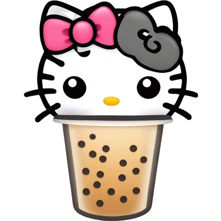 Hello kitty bubble tea emoji