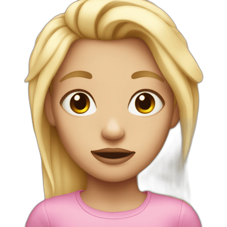 ugly girl with blond hair emoji