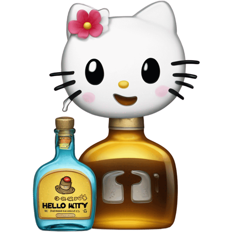 Hello kitty sobbing with tequila hello kitty emoji