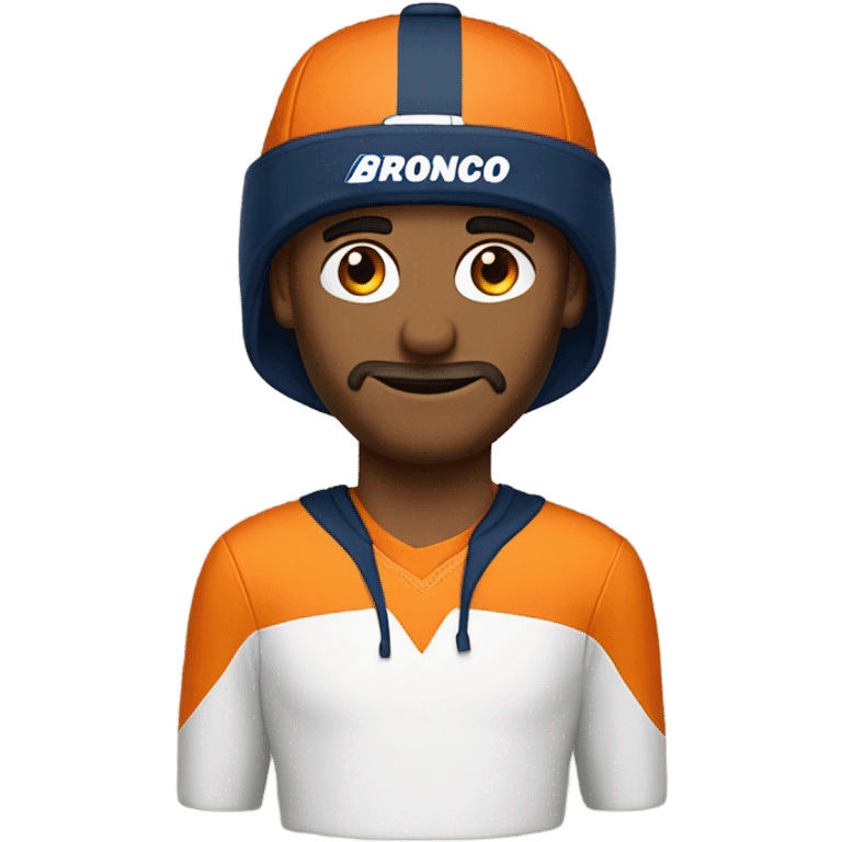 Caucasian man with broncos hat emoji