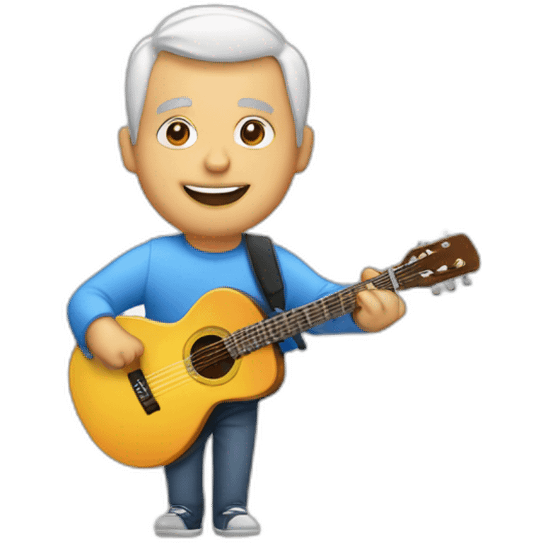 homme 60 ans avec guitare électrique emoji