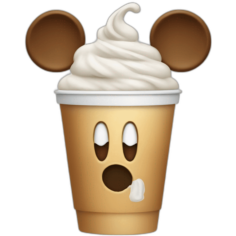 Mickey drink a coffee emoji