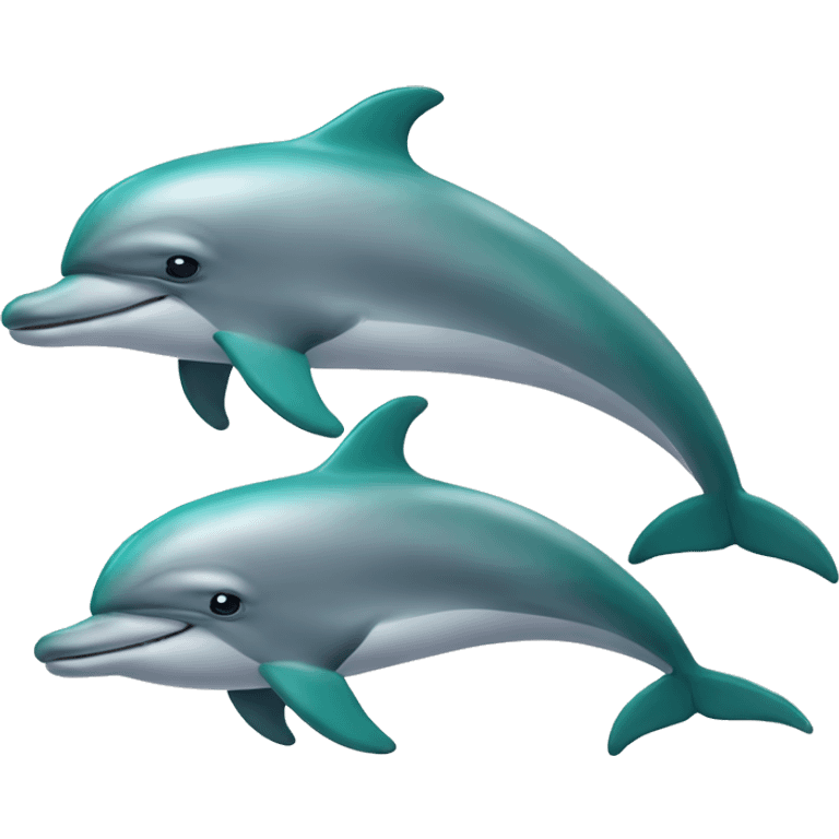 Two dolphins happy emoji