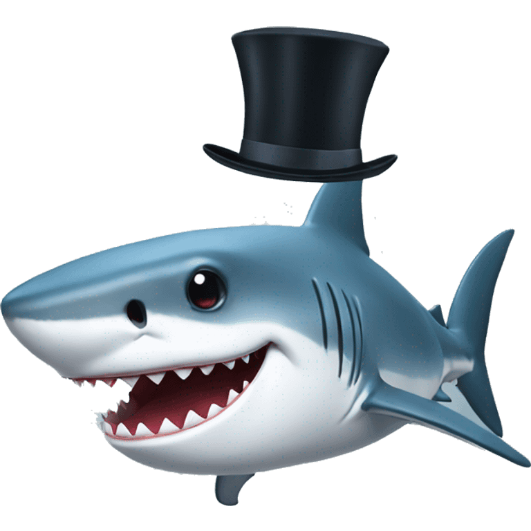 Shark with a top hat emoji