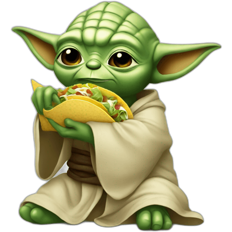 Yoda eating a tacos emoji