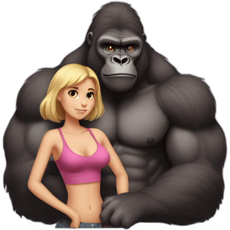 Very buff Gorilla in love with girl emoji