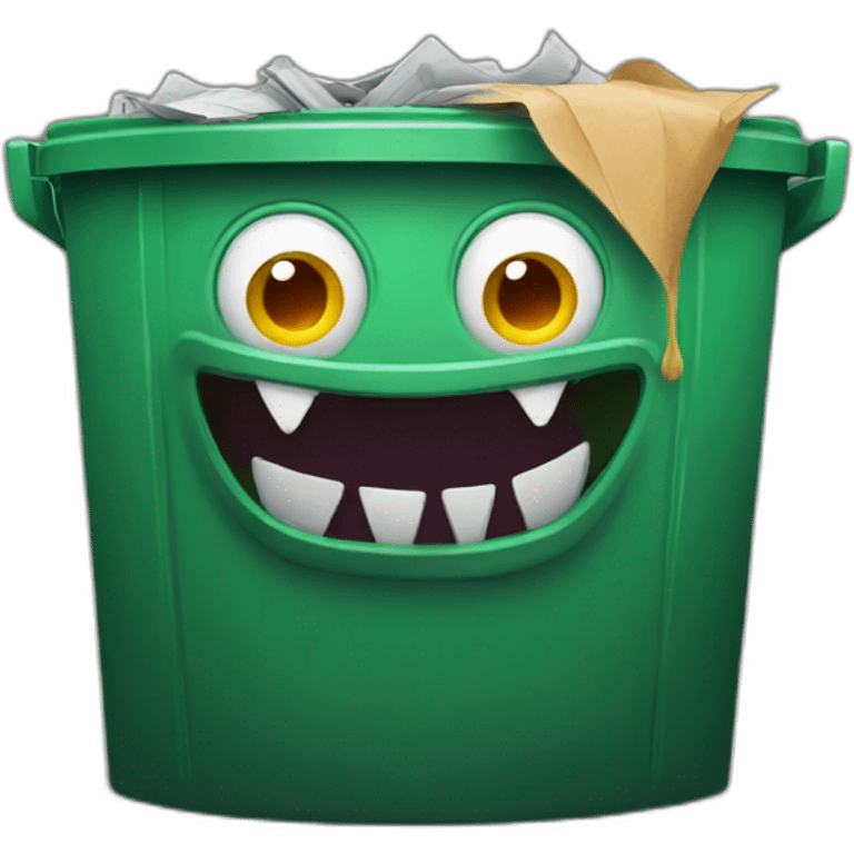 A monster in a dumpster emoji