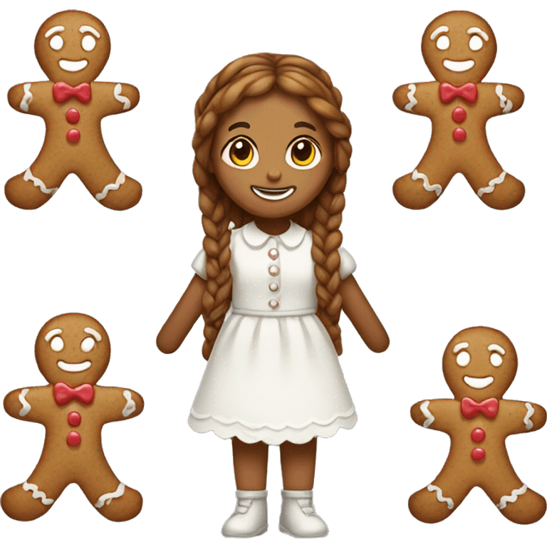 gingerbread girl full body with a braid emoji