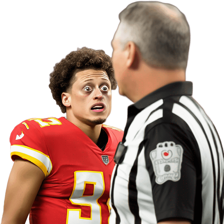 Patrick Mahomes crying to a ref emoji