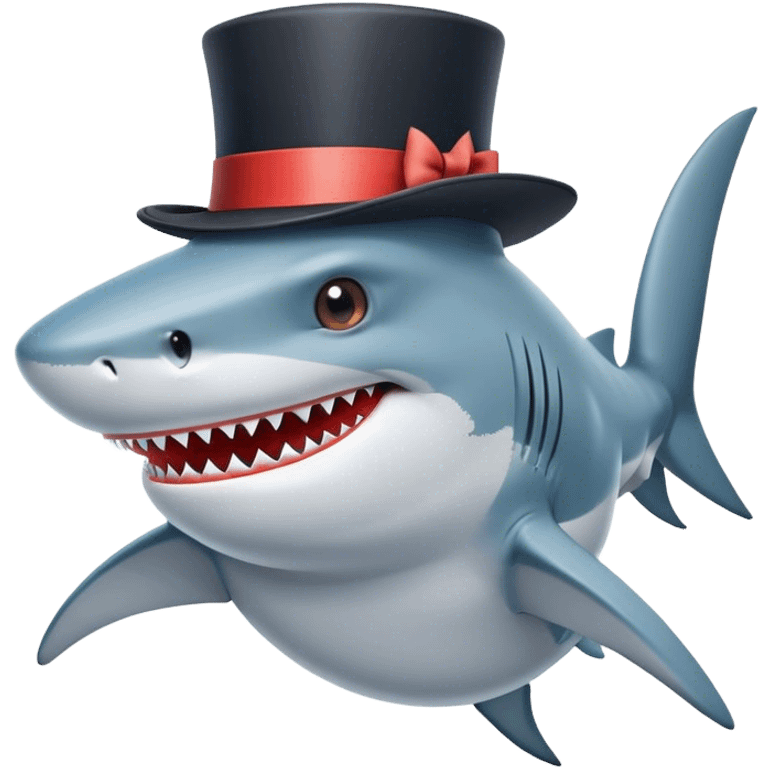 Shark with a top hat emoji