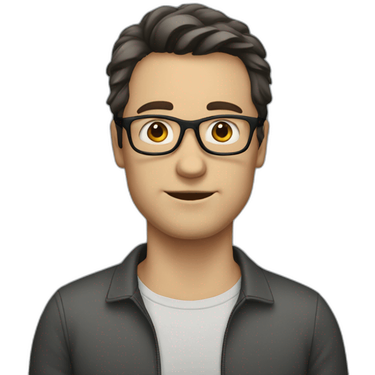 white guy with dark hairs and glasses emoji