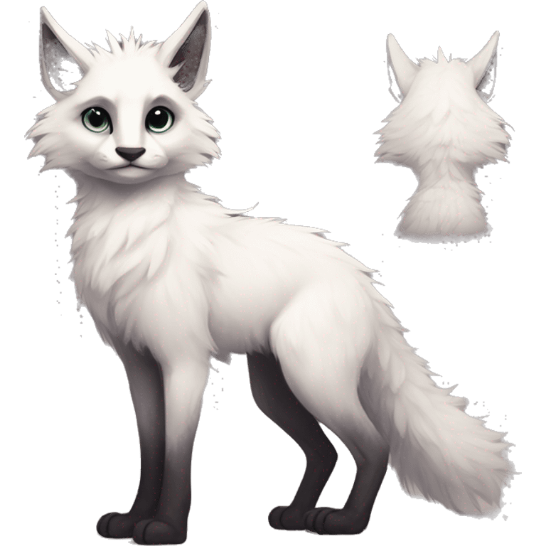  Cute Edgy Realistic Rare Fantasy Fluffy Slim Vernid-Trico-Melprin-species by LiLaiRa, by Falvie, full body emoji