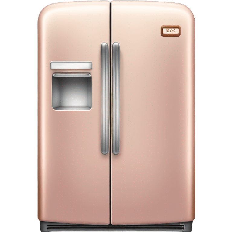 Realistic pastel pink and metallic copper vintage fridge.  emoji