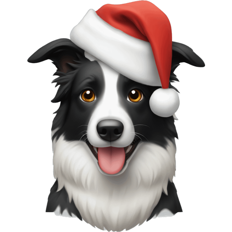 border collie with santa hat on emoji