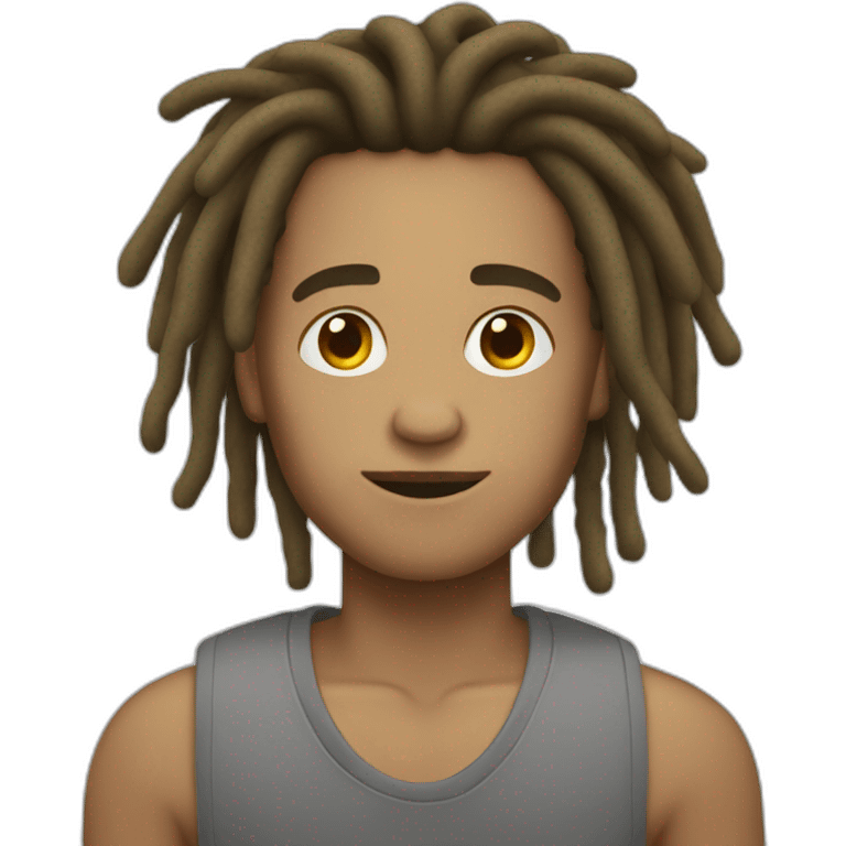 Light skin man dreadlock emoji