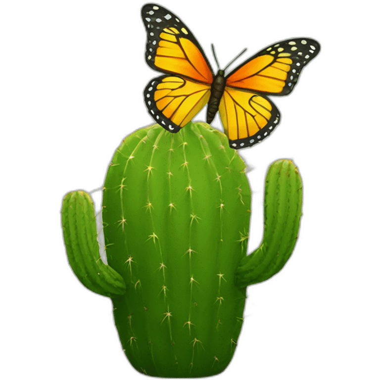 a cactus that loves a butterfly emoji