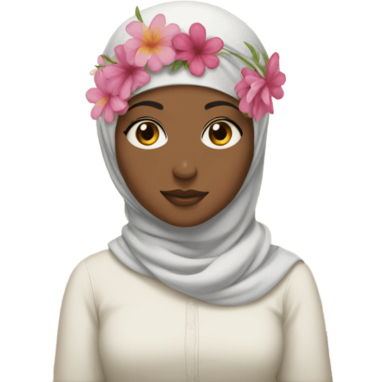 Hijabi with flower on her head emoji