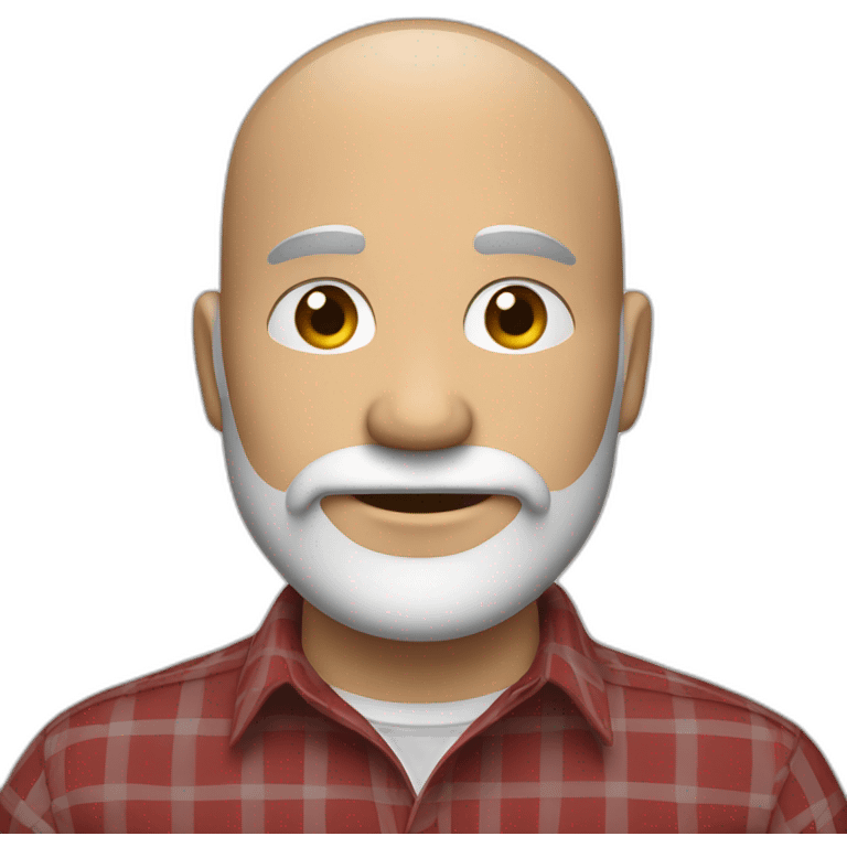 withe man around 40. black salt and pepper short hair. with beard. wear a scarlet check shirt. emoji