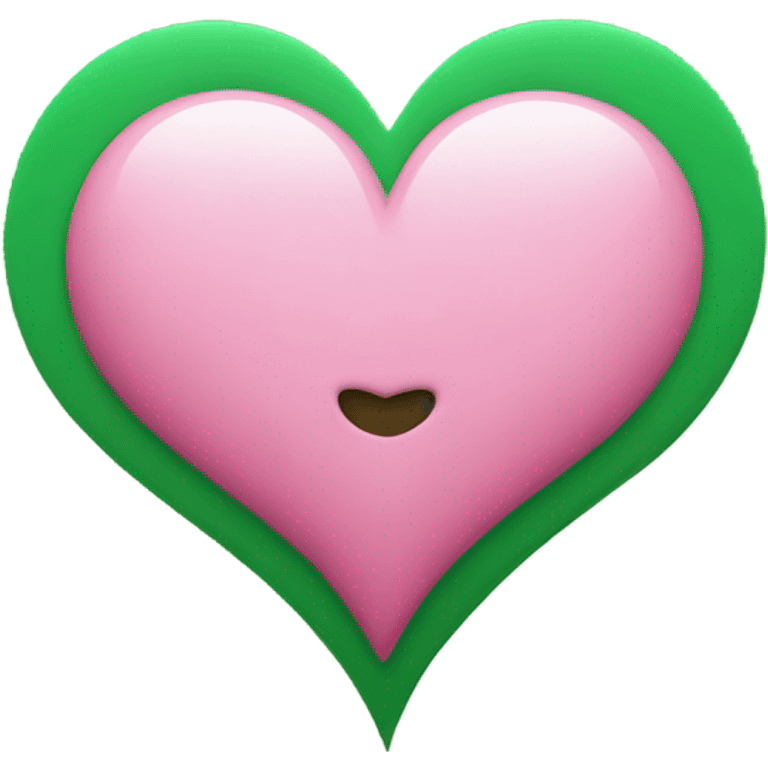 Pink and green heart emoji