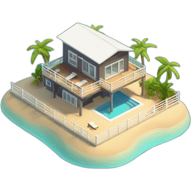 3d-isometric-Beachfront-Bungalow emoji