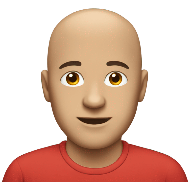 bald man in red shirt emoji