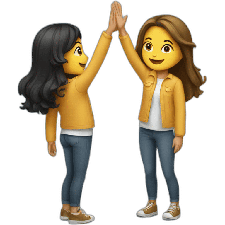 2 girls high-fiving each other emoji