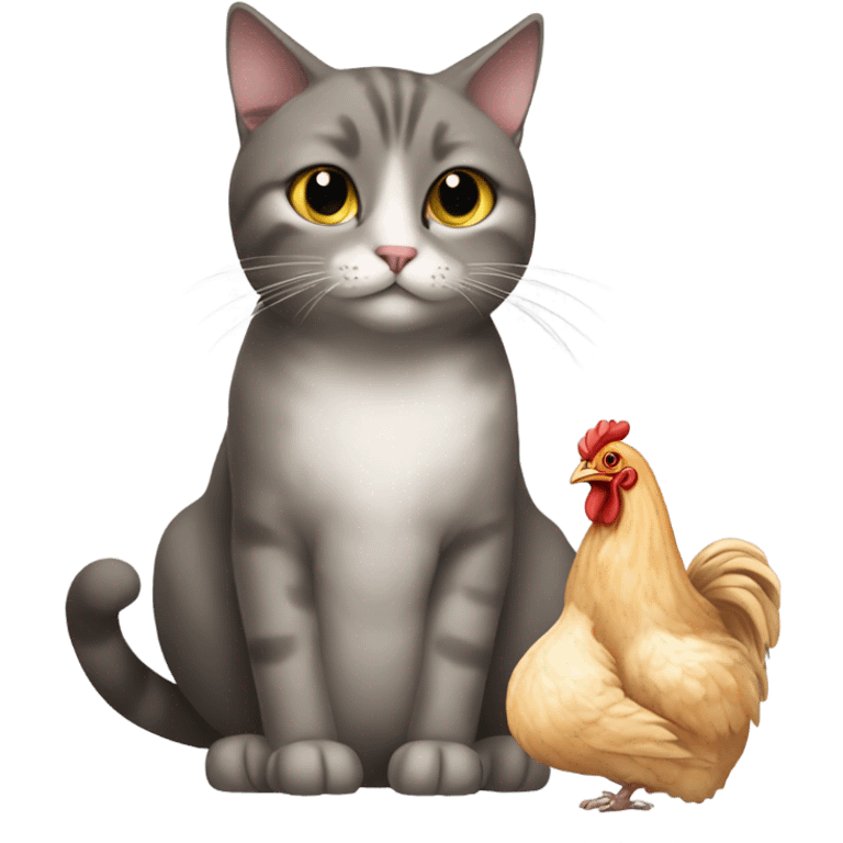 Cat eating chicken  emoji