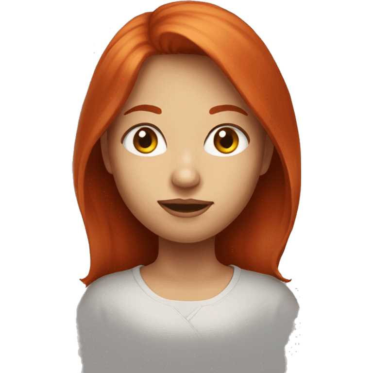 Red head girl portrait looking viewer emoji