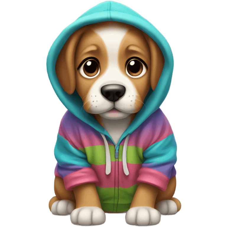 Puppy wearing a hoodie emoji