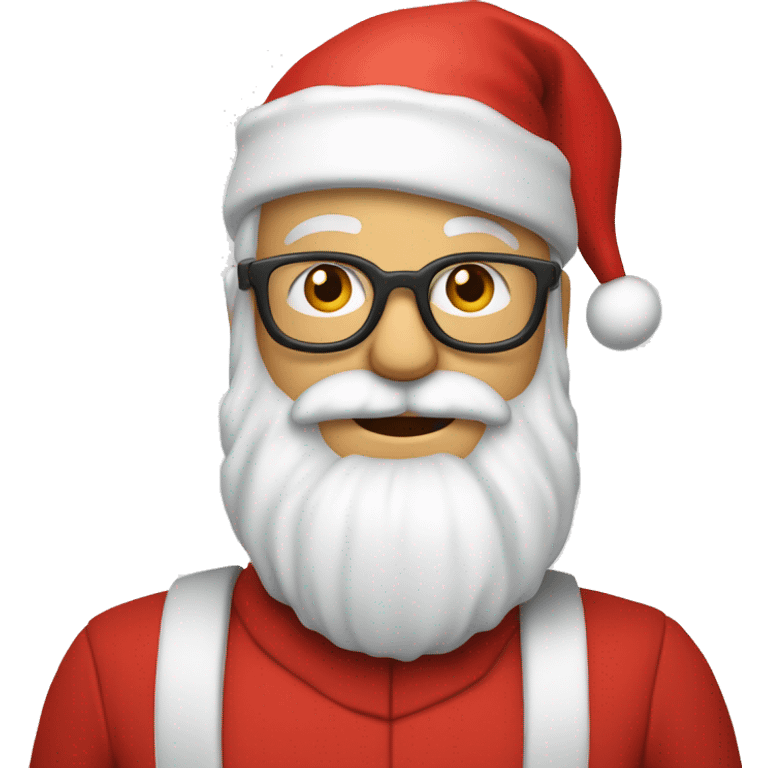 père Noël avec cadeau est costume rouge et barbe blanche emoji