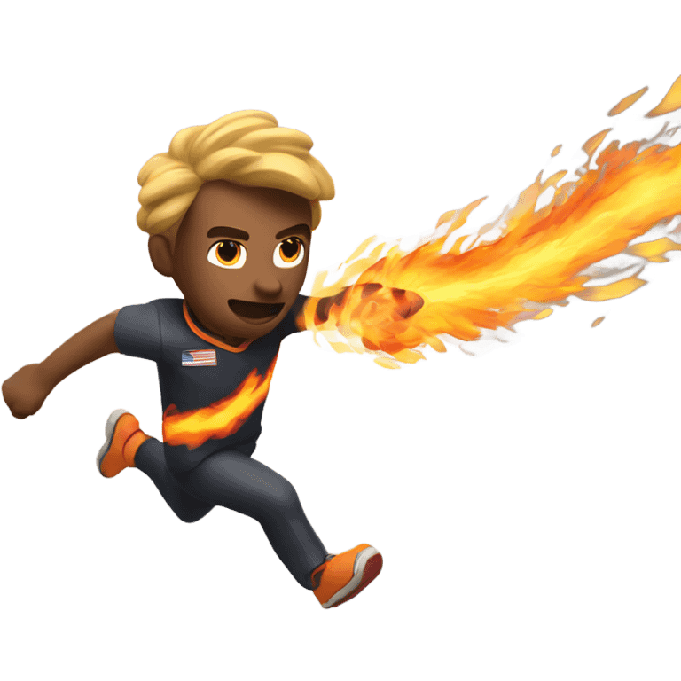 Dash forward with blazing speed, leaving a fiery trail behind. emoji