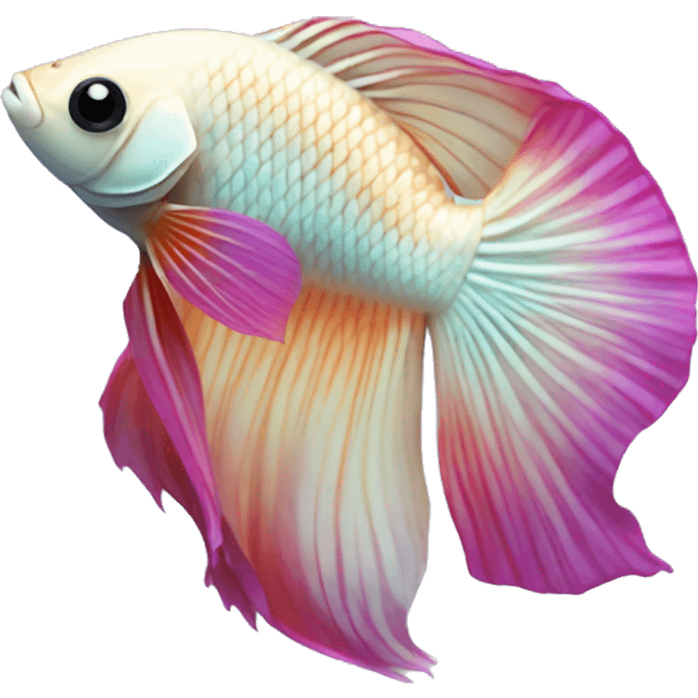 Over halfmoon Betta fish emoji