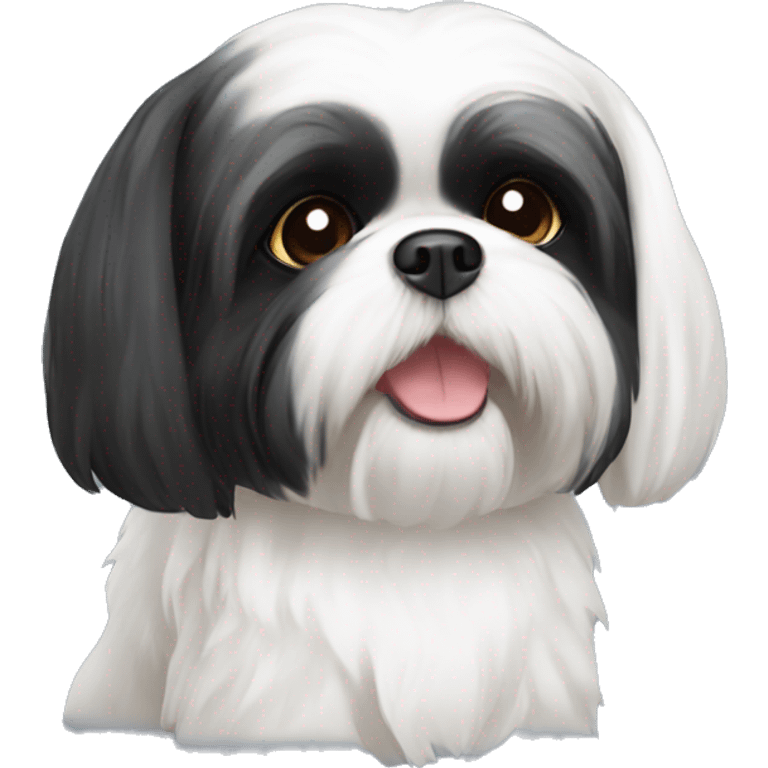 black ears white dog shih tzu  emoji