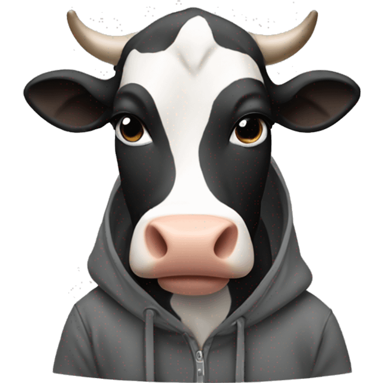 Cow wearing hoodie emoji