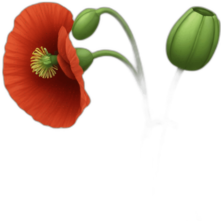 Red Poppy flower emoji