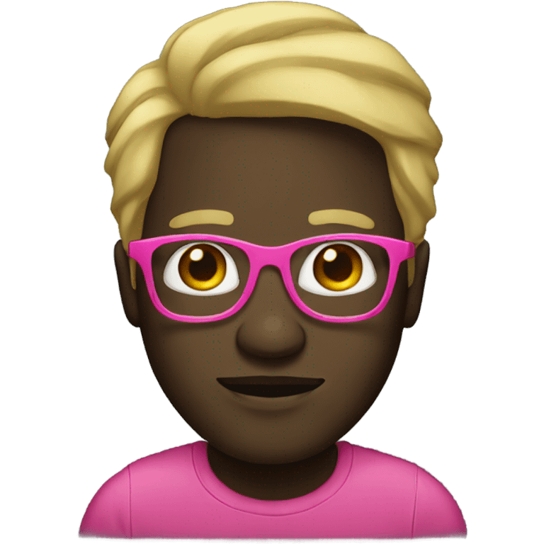 black man with blonde hair and pink glasses emoji