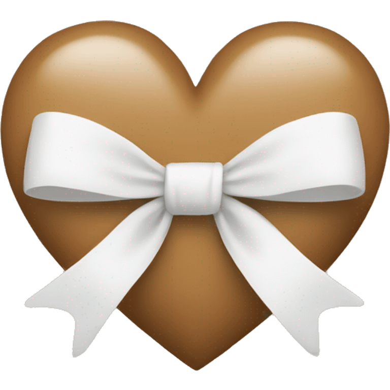 light-brown heart with white bow emoji